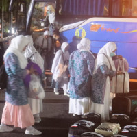 Penjemputan Jamaah Haji Asal Provinsi Sulawesi Barat di Asrama Haji Sudiang