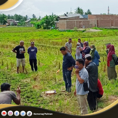 Bimas Islam Kemenag Polman Kalibrasi Arah Kiblat Masjid Yang Akan Dibangun di Kecamatan Wonomulyo