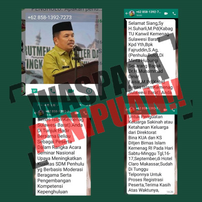 Waspada Penipuan Mengatasnamakan Pejabat Kementerian Agama