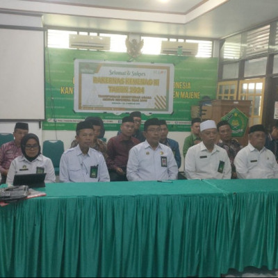 Ka. Kankemenag Kab. Majene beserta jajaran hadiri Rakernas Kemenag RI Via Zoom