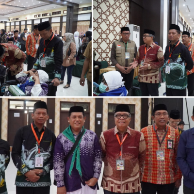 Plt. Kakanwil Kemenag Sulbar dan Kabag TU Pantau Persiapan Keberangkatan Jamaah Haji di Embarkasi Makassar