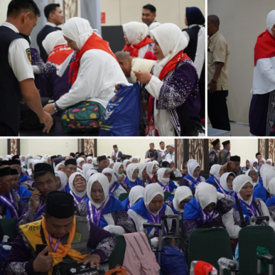 Kloter 9 Jamaah Haji Polewali Mandar dan Mamuju Diberangkatkan ke Tanah Suci dari Embarkasi Makassar