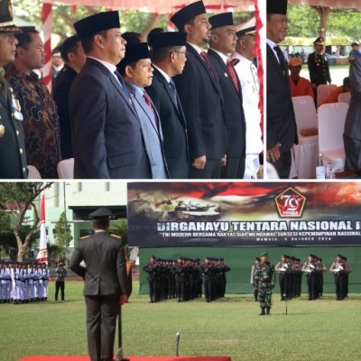 Wakili Kakanwil, Kabid PHU Hadiri Upacara Dirgahayu TNI ke 79 di Korem 142/Tatag