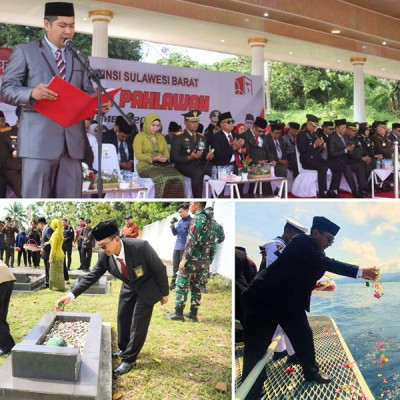 Peringati Hari Pahlawan di Sulbar, Forkopimda dan Pimpinan Instansi Vertikal Gelar Upacara dan Tabur Bunga