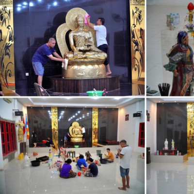 Jelang Imlek 2576 Kongzili, Umat Buddha Vihara Bukit Naga Bersih-bersih Dhammasala