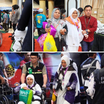 Jemaah Haji Kloter 11 Majene dan Polman Tiba di Asrama Haji Embarkasi Makassar
