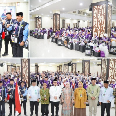 272 Calon Jemaah Haji Kloter 18 Asal Sulawesi Barat Diberangkatkan ke Madinah