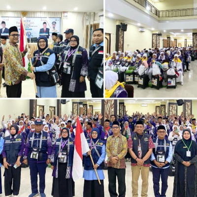 Embarkasi Makassar Resmi Berangkatkan 393 Jemaah Haji Kloter 19 Asal Sulawesi Barat