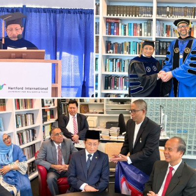 Menag Nasaruddin Umar Terima Gelar Doctor of Divinity dari Hartford International University