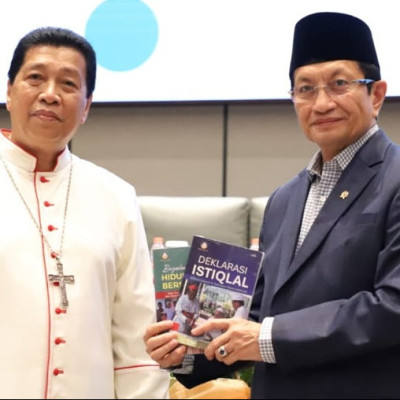 Hadiri Rilis Buku Deklarasi Istiqlal, Menag Bicara Agama Jinakan Jiwa yang Rakus