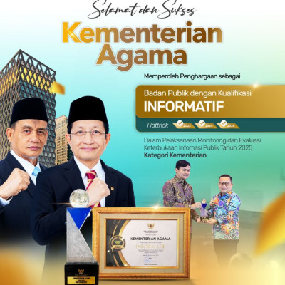 Kemenag dan 11 PTKIN Raih Anugerah Badan Publik Informatif 2025, Naik 120%