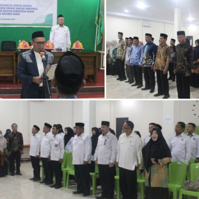 20 Pejabat Fungsional Kemenag Sulbar Dilantik, Adnan Nota Tekankan Peran Strategis
