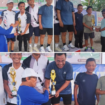 Semarak HAB ke-80, Kakanwil Adnan Serahkan Piala Pemenang Turnamen Pickleball