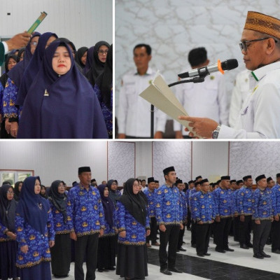 Kanwil Kemenag Sulbar Lantik 83 ASN Fungsional Arsiparis dan Guru Ahli Madya