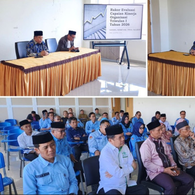 Evaluasi Kinerja Triwulan I, Kanwil Kemenag Sulbar Perkuat Akuntabilitas dan Pelayanan Publik bersama Sekjen Kemenag