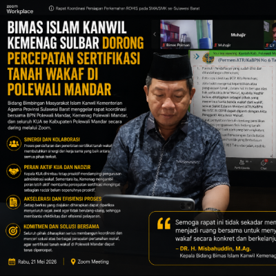 Bimas Islam Kanwil Kemenag Sulbar Dorong Percepatan Sertifikasi Tanah Wakaf di Polewali Mandar