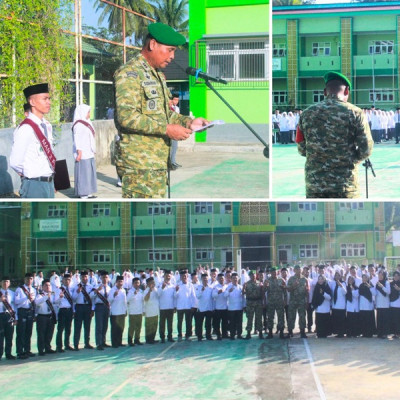 Upacara Bendera MAN 2 Polewali Mandar Dihadiri Personel Koramil Polewali