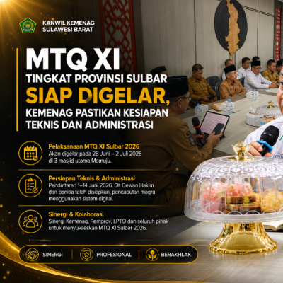 MTQ XI Tingkat Provinsi Sulbar Siap Digelar, Kemenag Pastikan Kesiapan Teknis dan Administrasi