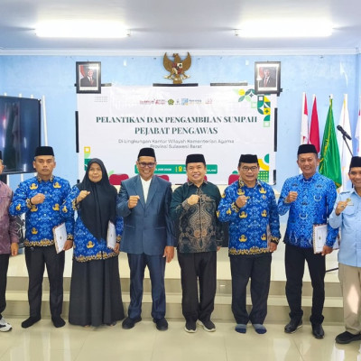 Kepala Kemenag Hadiri Pelantikan Pejabat Pengawas di MAN Majene