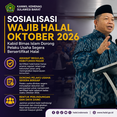 Sosialisasi Wajib Halal Oktober 2026, Kabid Bimas Islam Dorong Pelaku Usaha Segera Bersertifikat Halal