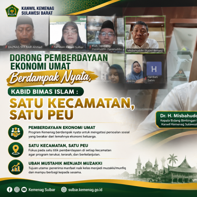 Dorong Pemberdayaan Ekonomi Umat Berdampak Nyata, Kabid Bimas Islam : Satu Kecamatan, Satu PEU.