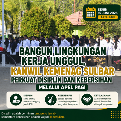 Bangun Lingkungan Kerja Unggul, Kanwil Kemenag Sulbar Perkuat Disiplin dan Kebersihan Melalui Apel Pagi