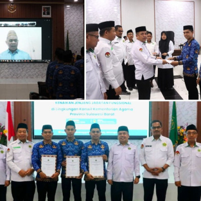 117 ASN Kemenag Sulbar Dilantik dalan Jabatan Fungsional, Perkuat Layanan Berdampak dan Budaya Integritas bagi Masyarakat