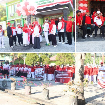 Semangat Merah Putih Menggema, Defile Buka Lomba Agustusan Kanwil Kemenag Sulbar