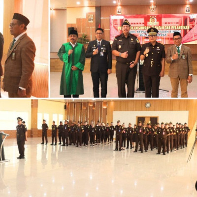 Pengambilan Sumpah dan Pelantikan Wakajati Sulbar, Kakanwil Kemenag Sulbar Jadi Saksi