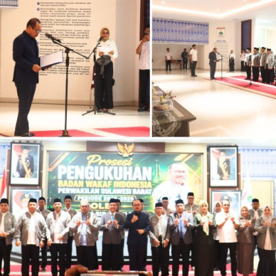 Gubernur Sulbar Kukuhkan Pengurus BWI Periode 2026–2029, Dorong Wakaf Produktif untuk Kesejahteraan Umat