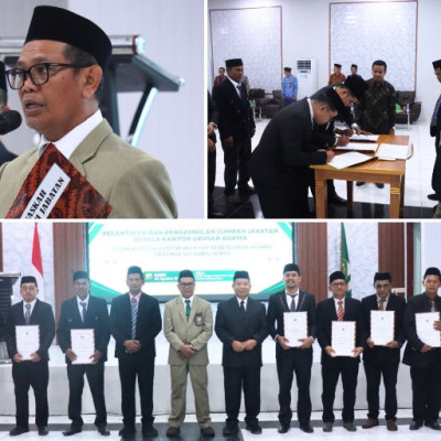 Lantik 9 Kepala KUA, Kakanwil Kemenag Sulbar Tekankan Amanah dan Dampak Pelayanan bagi Masyarakat