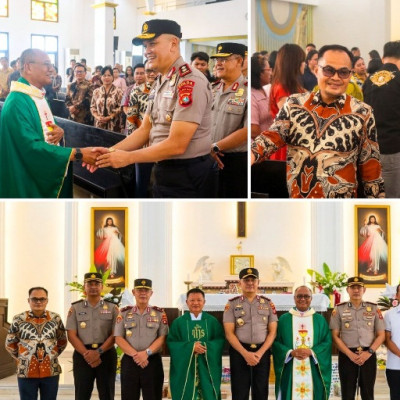 Kapolda Sulbar Kunjungi Umat Katolik Paroki St. Maria Mamuju pada Minggu Misi